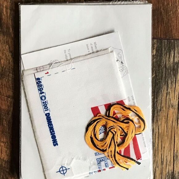 Dimensions 6894 Bless America Flag Stamped cross stitch New 7” x 5” - Picture 2 of 2